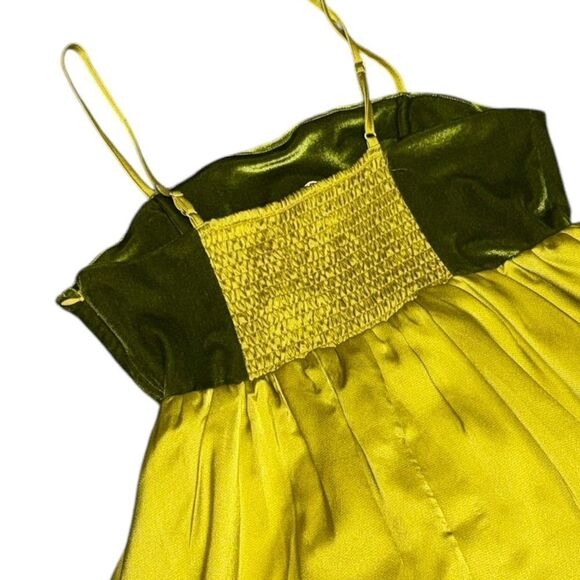NWT DU PARADIS X ANTHROPOLOGIE yellow & green Mixed Media Mini Dress size small - Picture 6 of 9